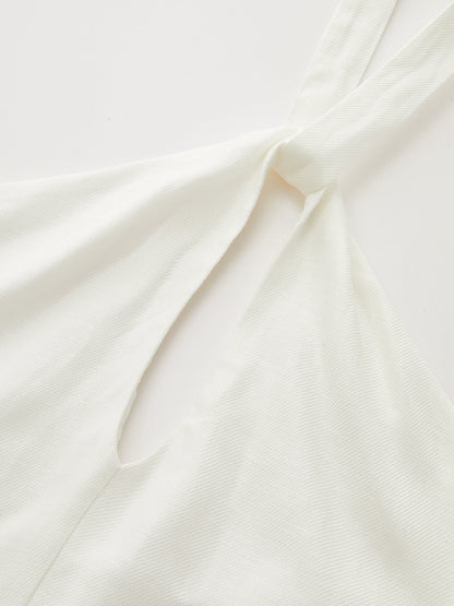Halter Linen Blend Mini Dress