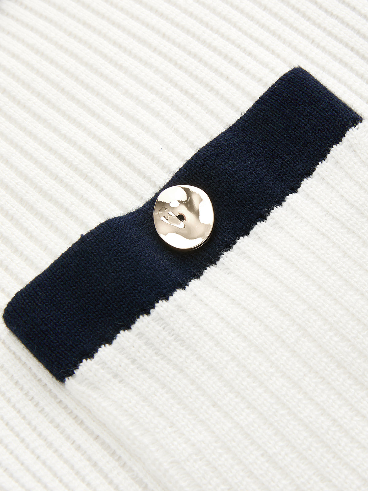 Polo Collar Contrast Trim Ribbed Knit Mini Dress