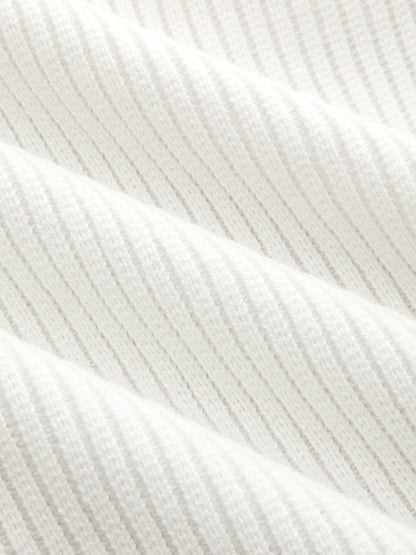 Polo Collar Contrast Trim Ribbed Knit Mini Dress
