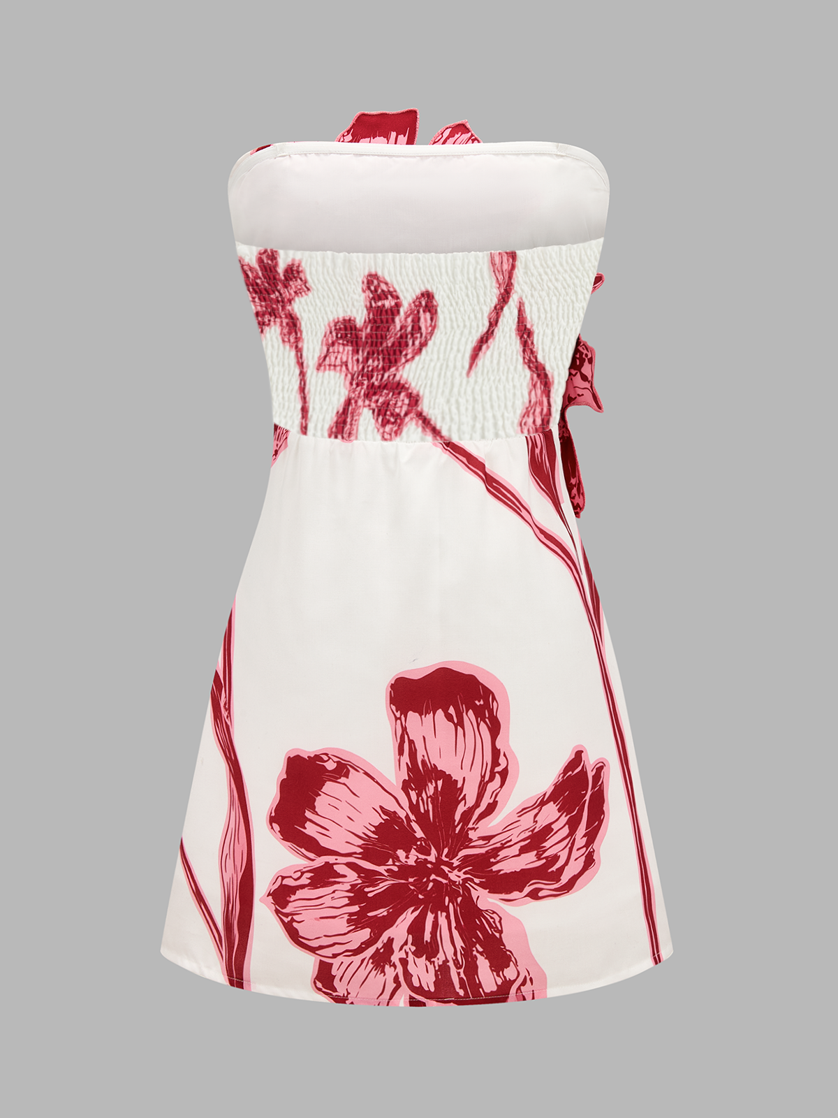 3D Floral Strapless Mini Dress