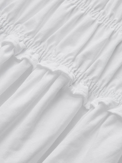 Smocked Cotton Linen Cami Maxi Dress