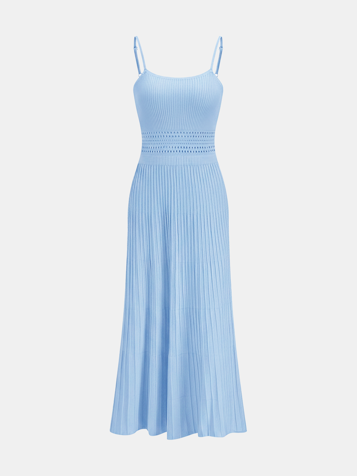 Openwork Ribbed Knit Cami Maxi Dress