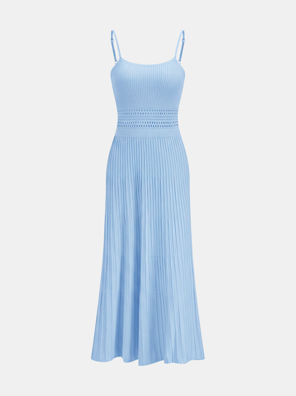 Openwork Ribbed Knit Cami Maxi Dress