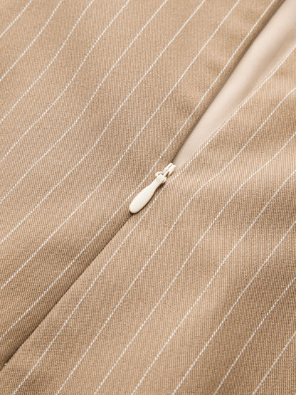 Color Block Halter Pinstripe Mini A-Line Dress