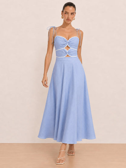 Cutout Tie Strap Maxi Dress