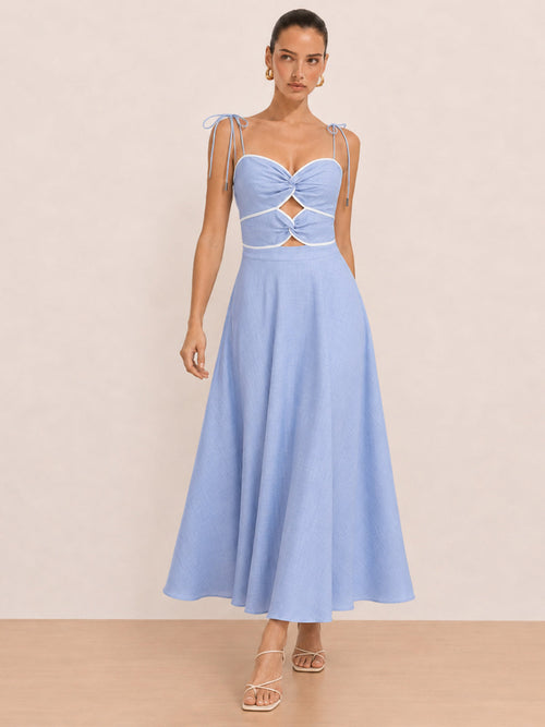 Cutout Tie Strap Maxi Dress
