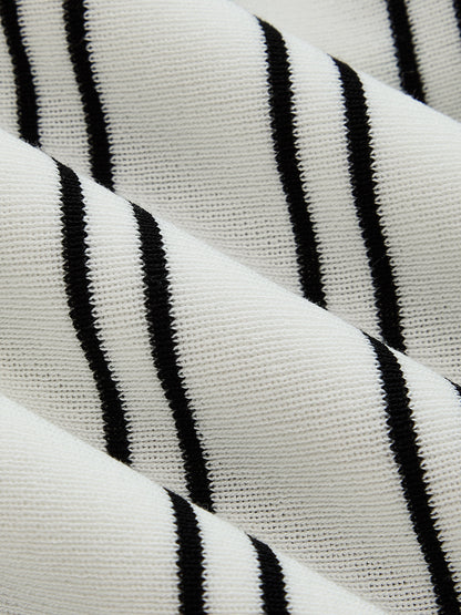 Striped Halter Knit Midi Dress