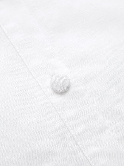 Sleeveless Sailor Collar Cotton Linen Midi Dress