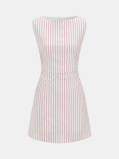 Striped Cotton Sleeveless Mini Dress