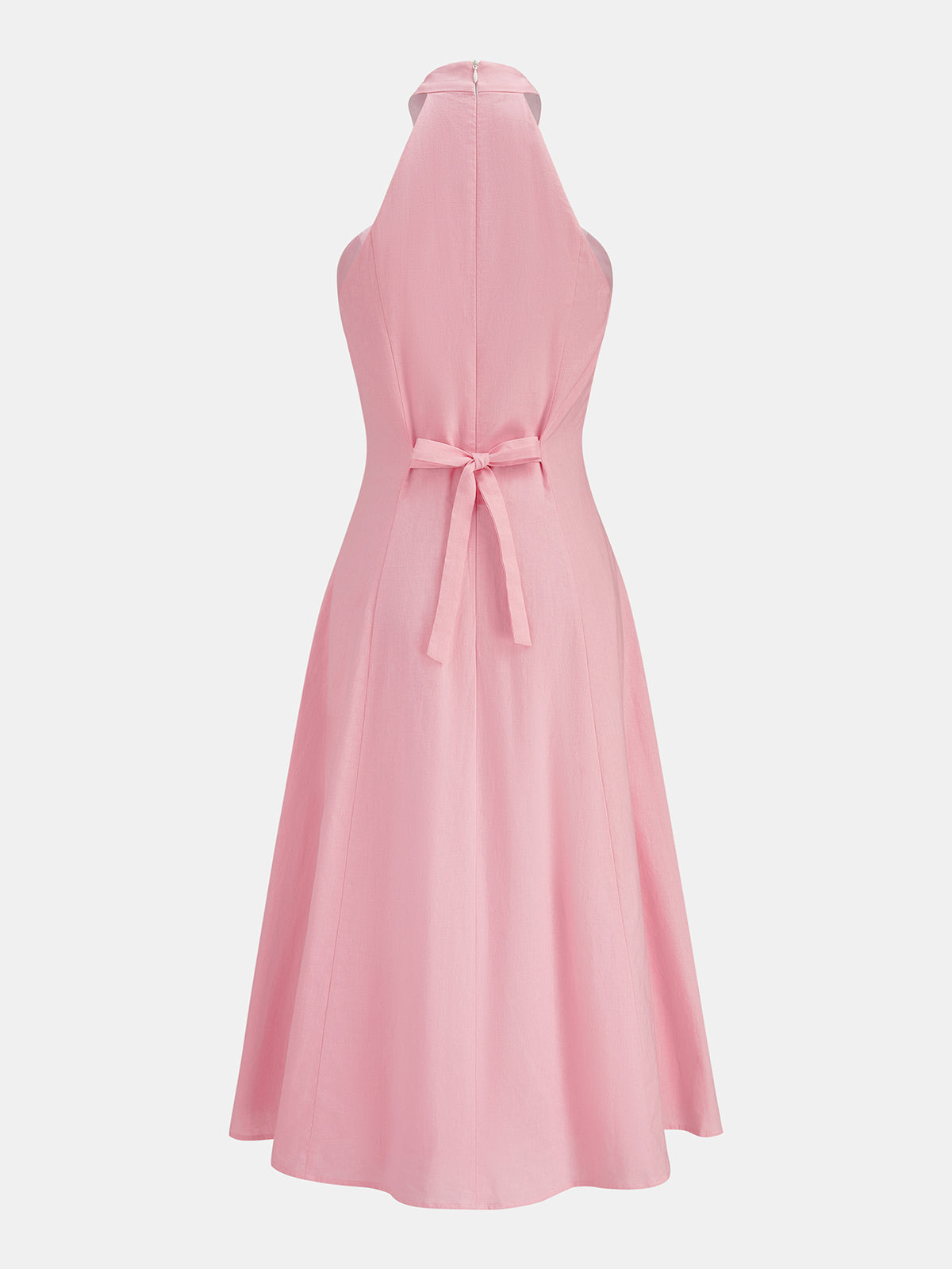Crisscross Halter Cotton Linen Maxi Dress