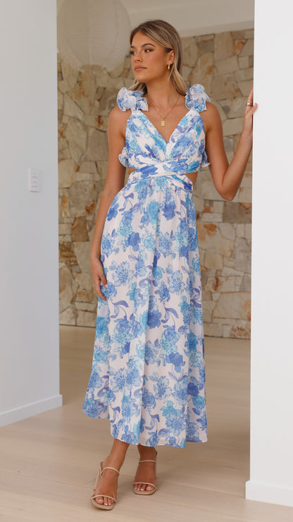 Galilhai Maxi Dress - Blue Floral