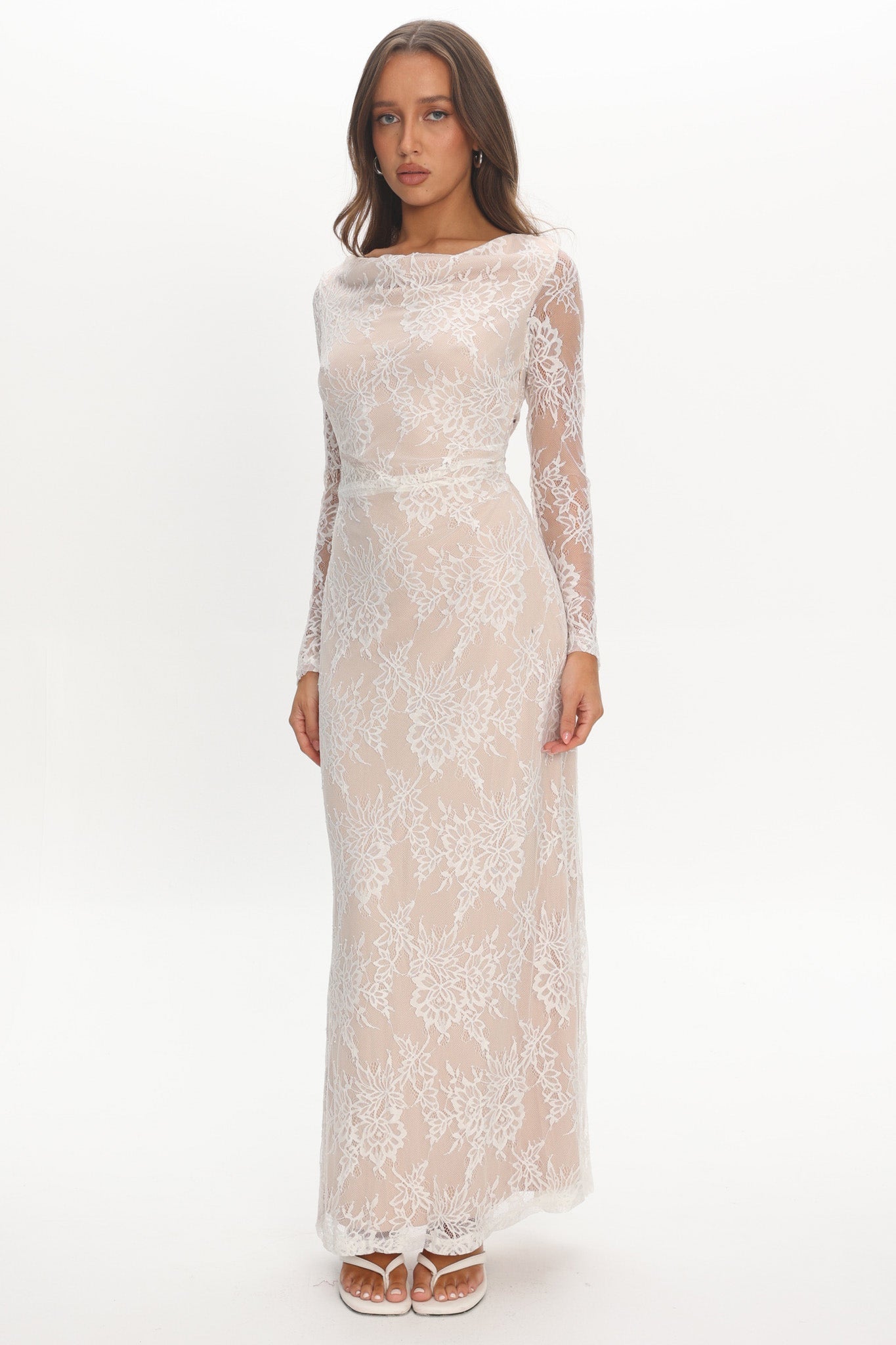 Loveland Off-Shoulder Lace Maxi Dress White