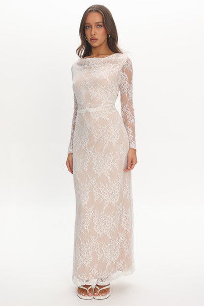 Loveland Off-Shoulder Lace Maxi Dress White