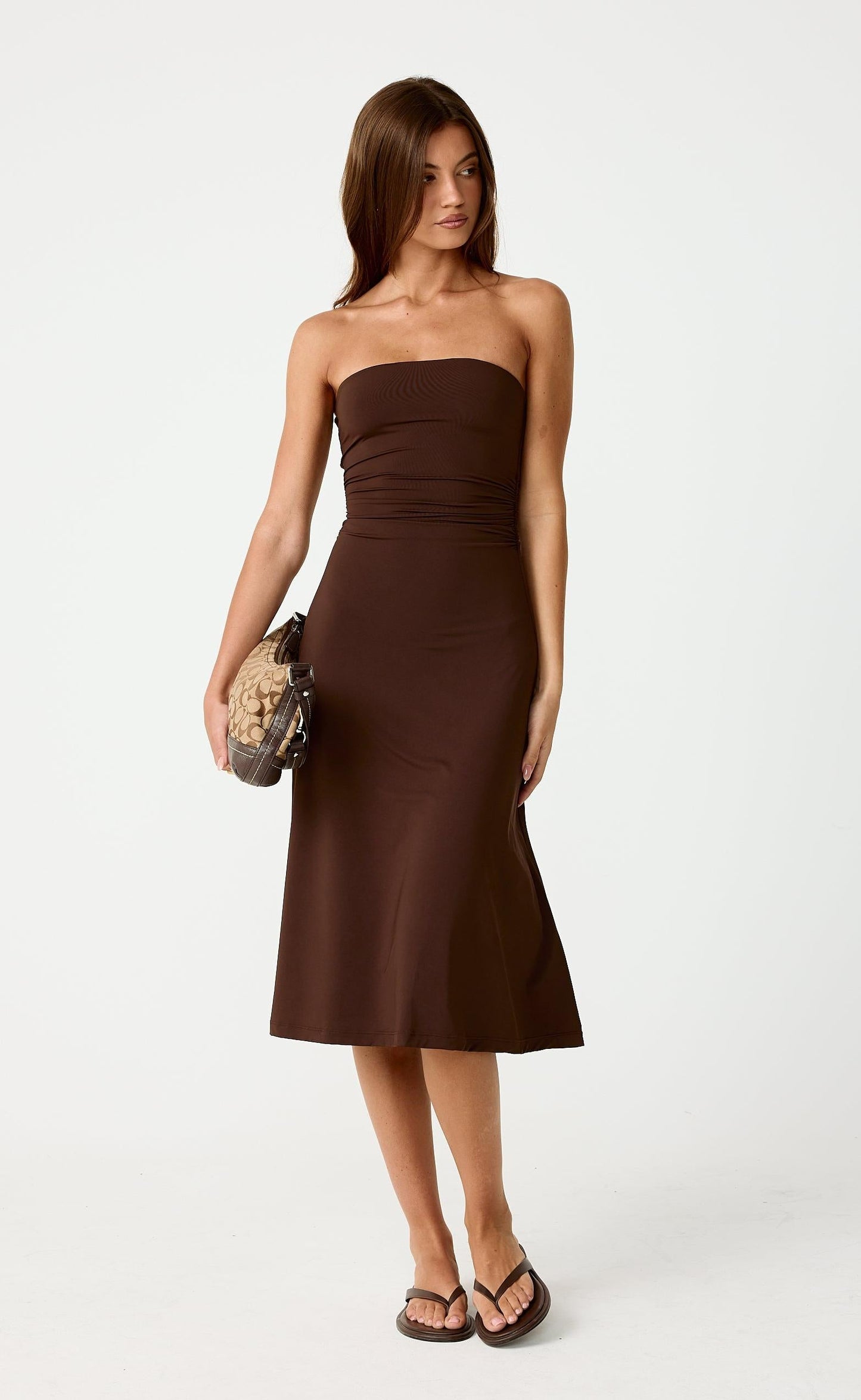 Darya Midi Dress (Chocolate)