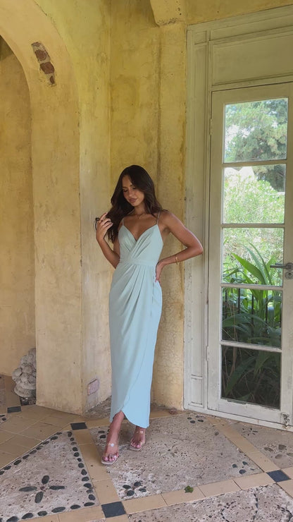 Charlotte Draped Maxi Dress - Sage