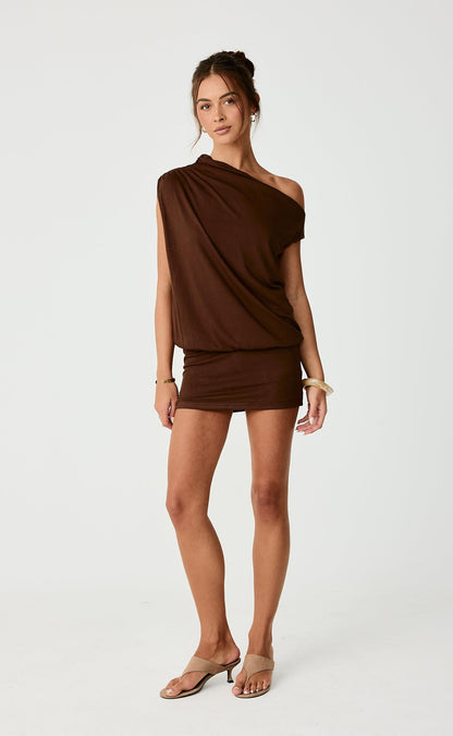 Embry Mini Dress (Chocolate)