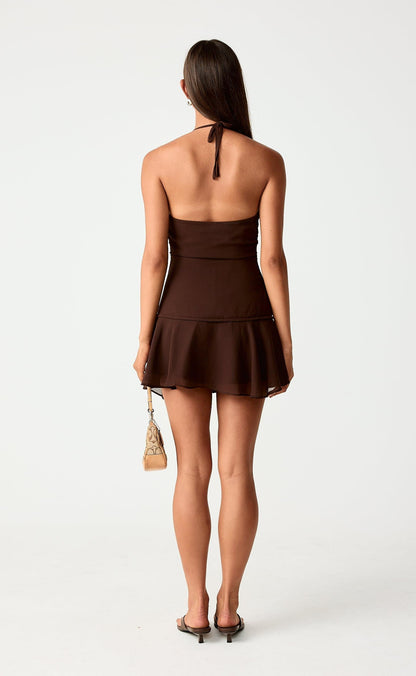Flirty Mini Dress (Chocolate)