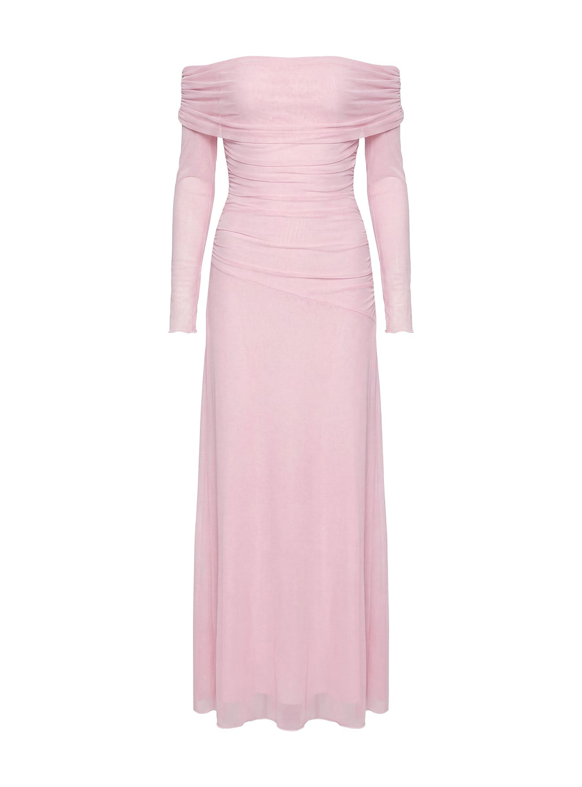 Emorissa Off Shoulder Long Sleeve Maxi Dress Soft Pink