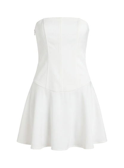 Natalisa Strapless Corset Mini Dress White