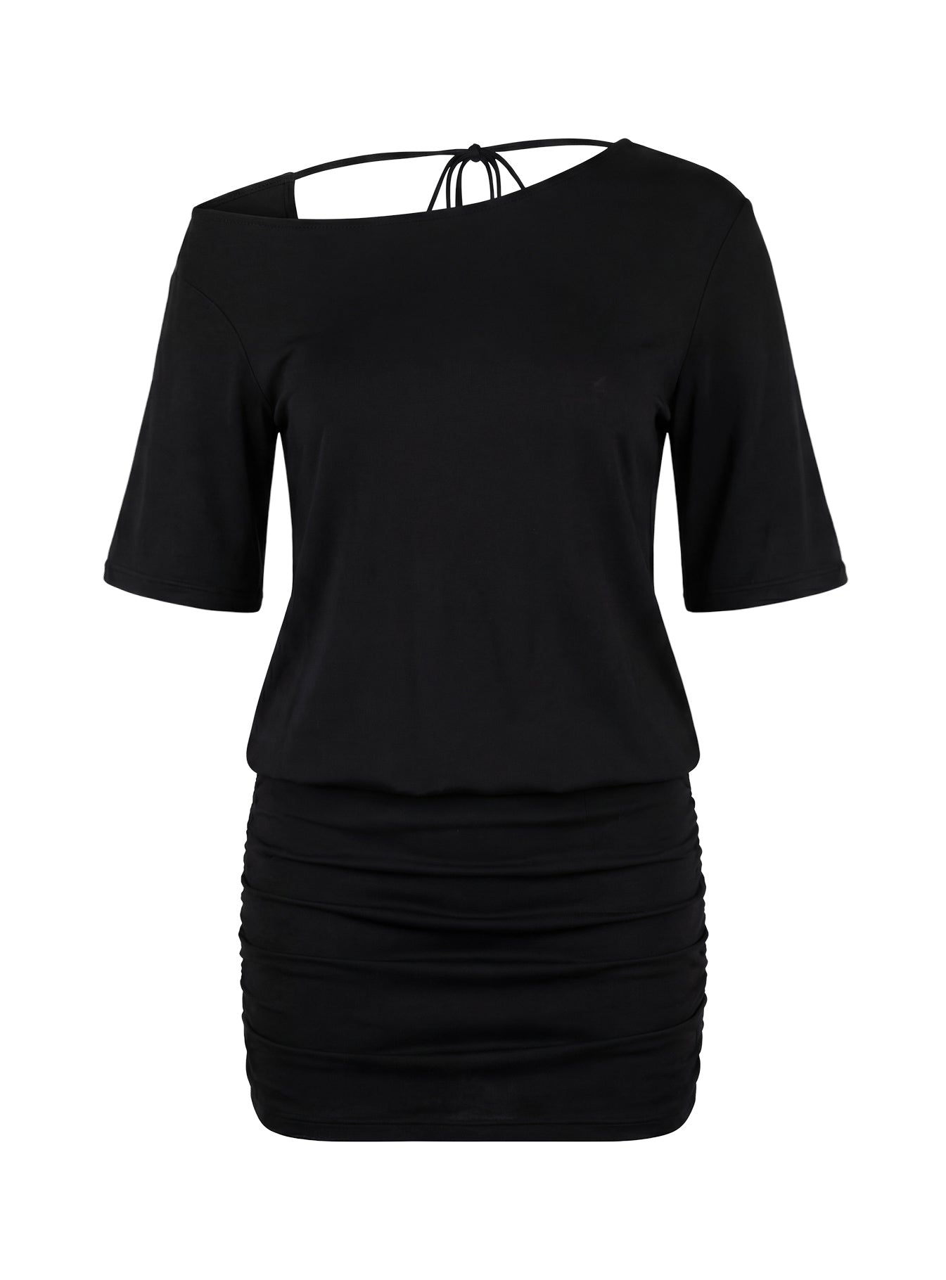 Romma Backless Slouchy Mini Dress Black