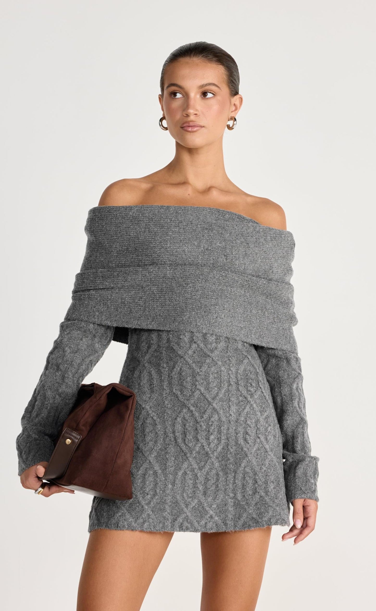 Pavati Long Sleeve Mini Dress (Slate)