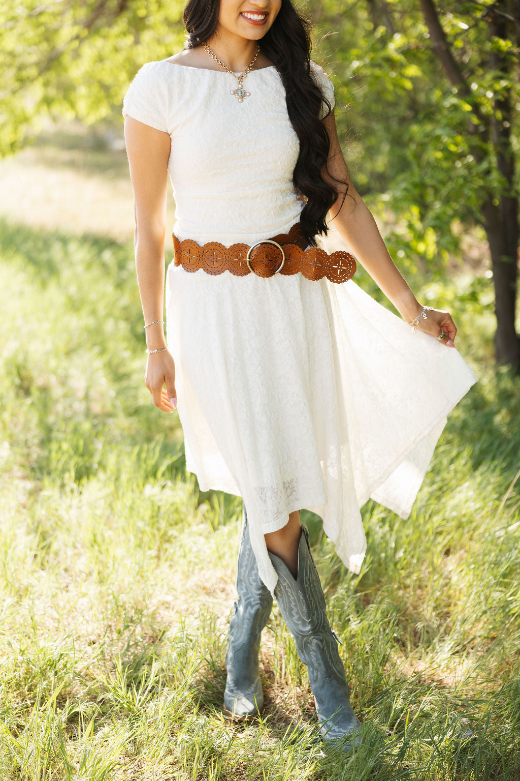 Bell day dream asymmetrical midi dress