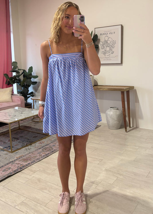 Blue Base Mini Dress
