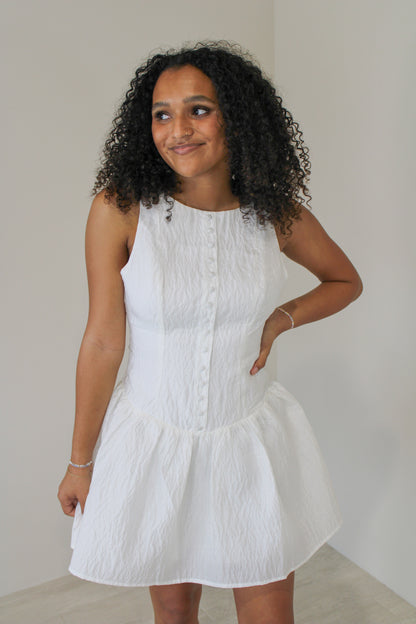 Adored Stunner Drop Waist Flare Mini Dress