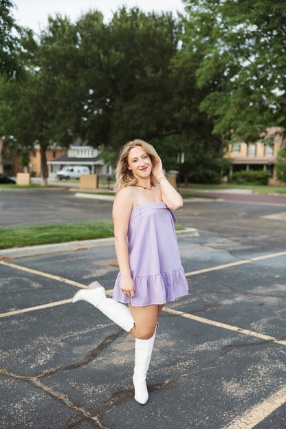 Crowd Pleaser Contrast Stitch Mini Dress