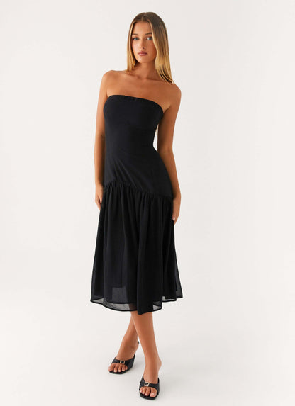 Imagination Strapless Midi Dress - Black