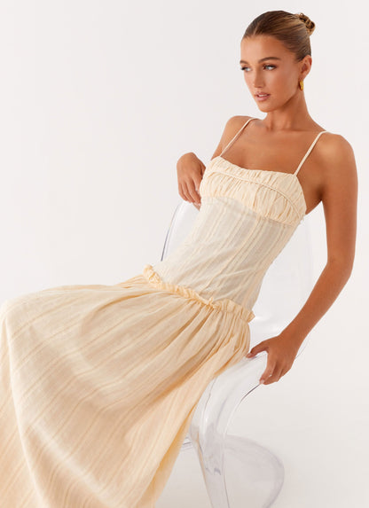 Jacinda Drop Waist Maxi Dress - Cream