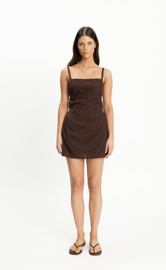 Paradise Mini Dress (Chocolate)