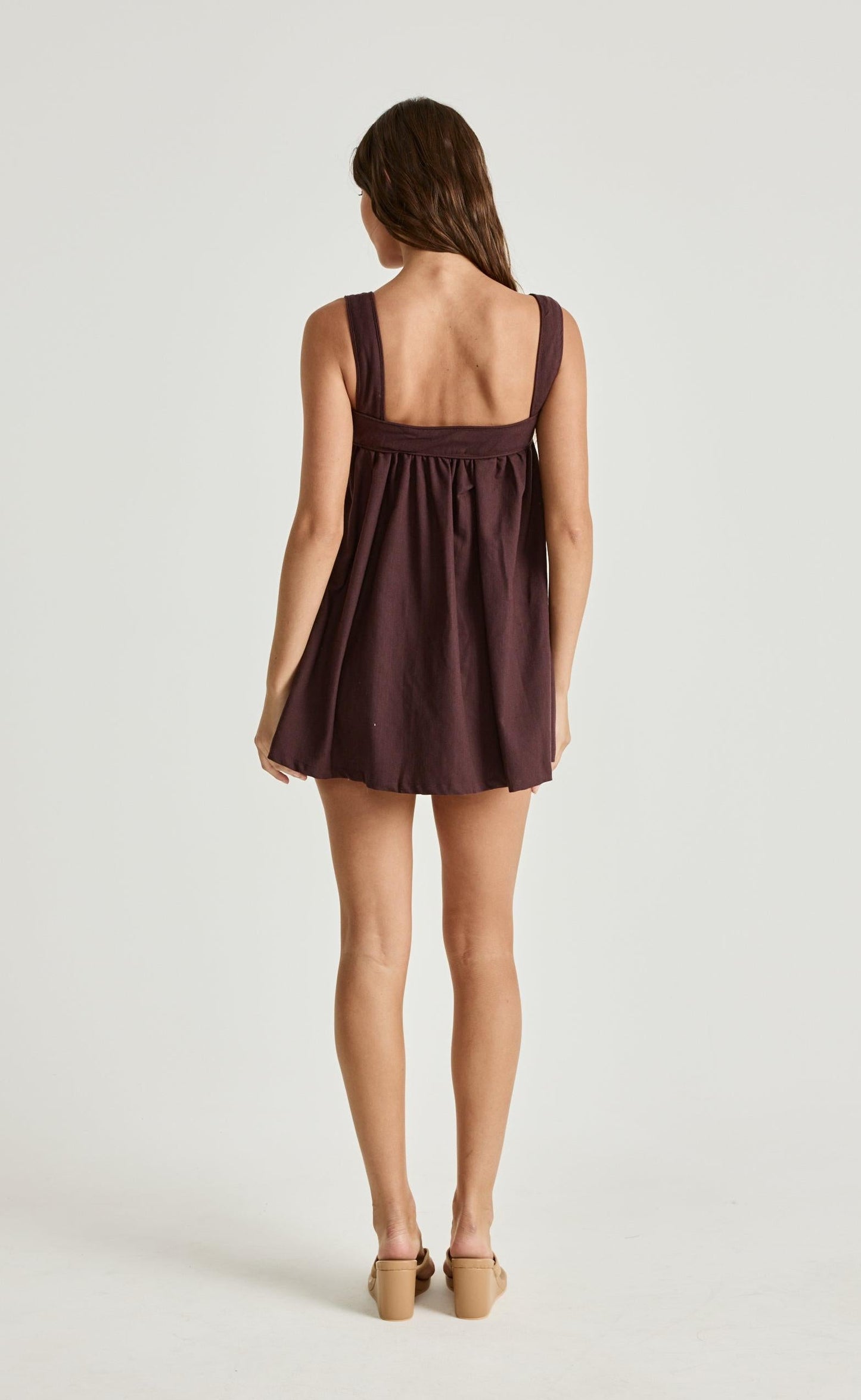 Sutton Mini Dress (Dark Mahogany)