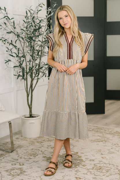 Let Me Love You Cap Sleeve Tiered Dress