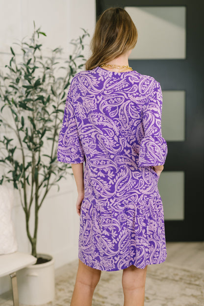 Lizzy Sunday Dress in Purple Paisley- 3/3/2026 NEW
