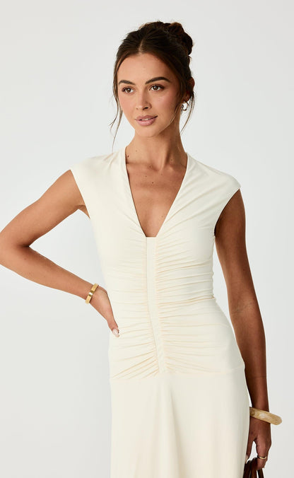 Mila Midi Dress (Cream)