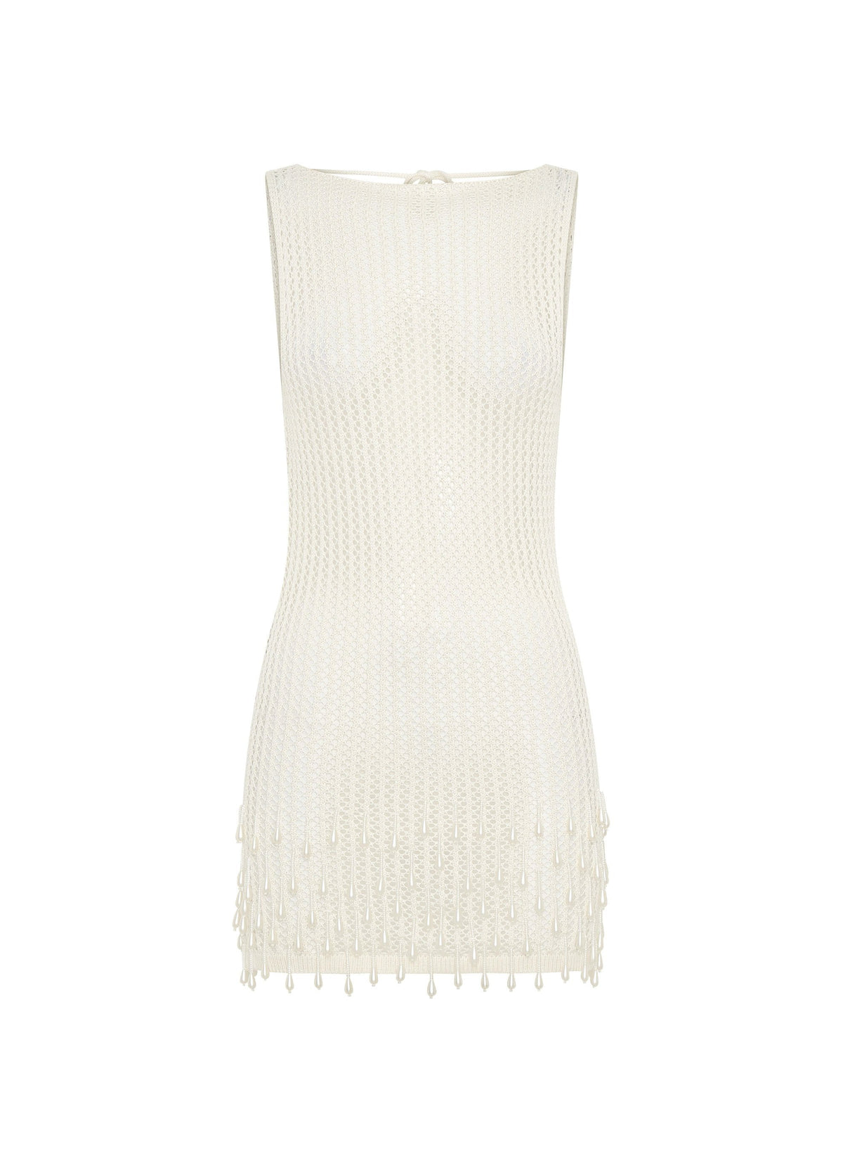Miracle Beaded Crochet Mini Dress - Ivory