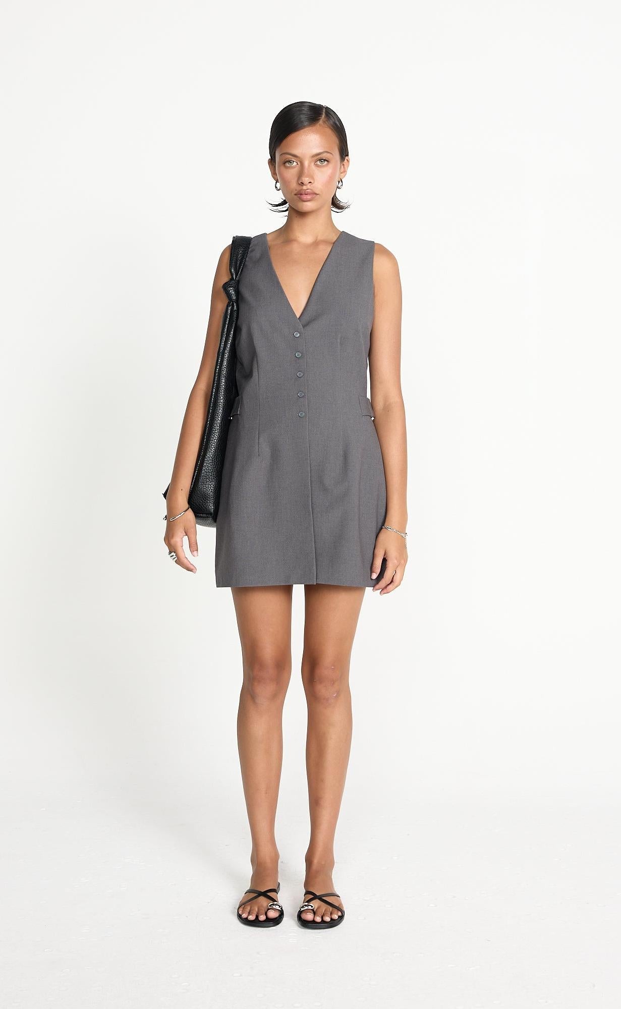 Yori Mini Dress (Textured Slate)