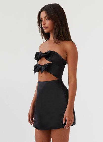 Girl Crush Bow Mini Dress - Black