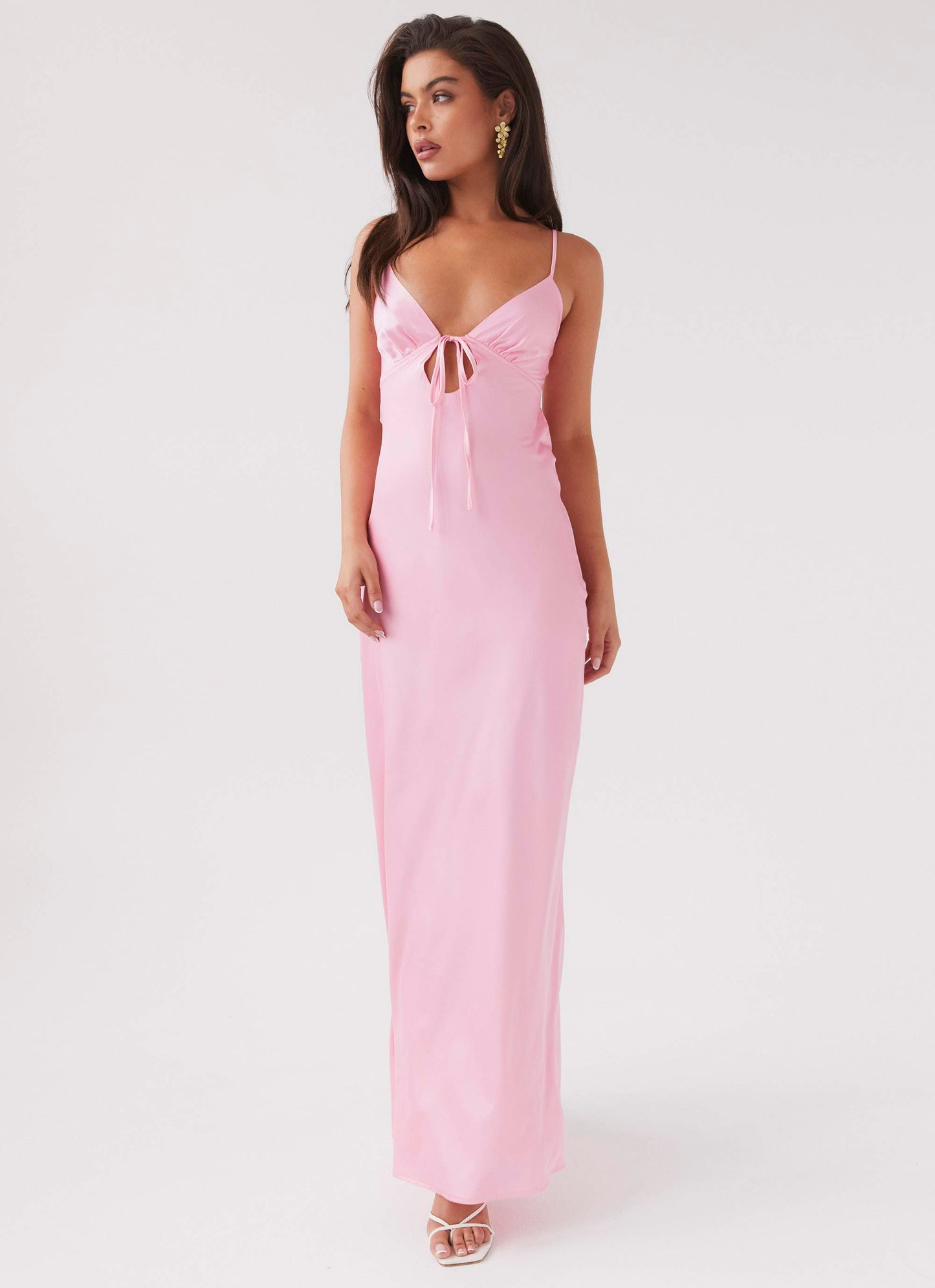 Flora Satin Maxi Dress - Candy