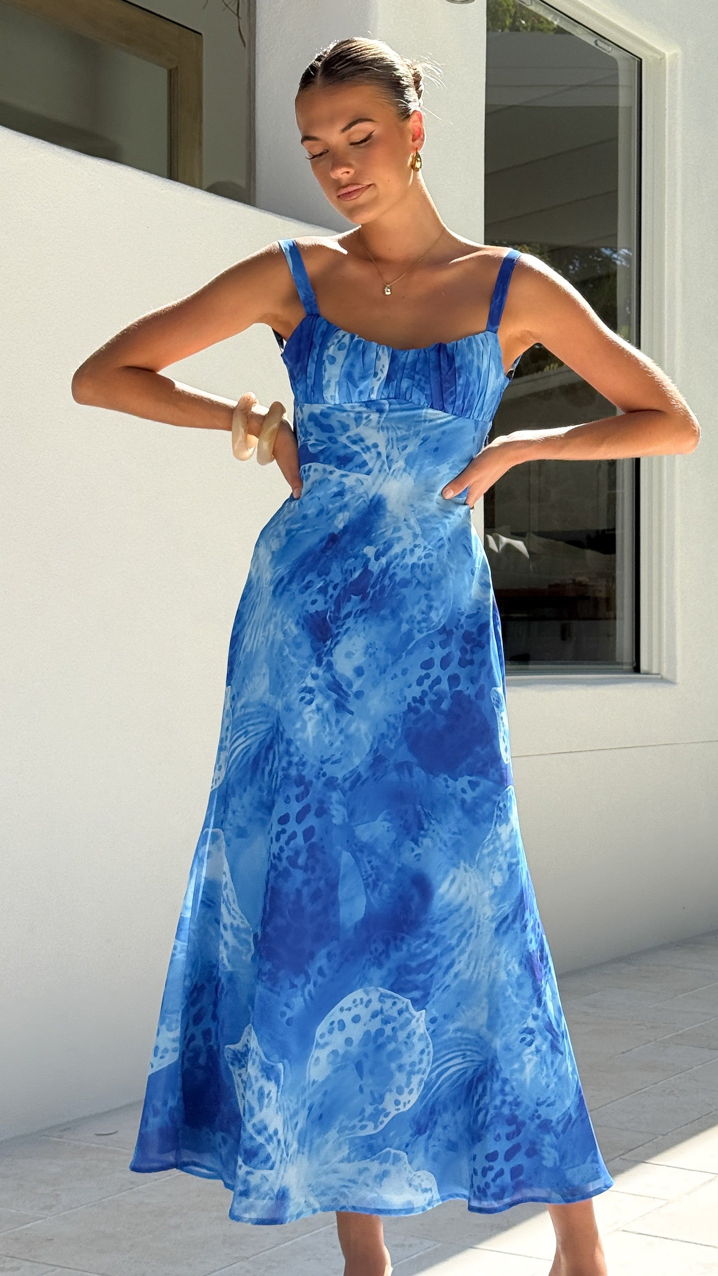 Margo Midi Dress - Ocean Blue