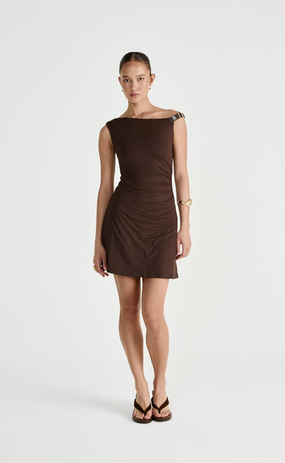 Lundy Mini Dress (Chocolate)