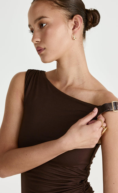 Lundy Mini Dress (Chocolate)