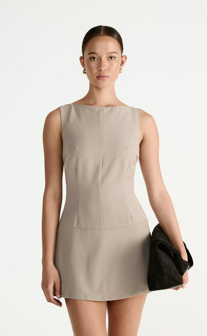 Flux Mini Dress (Pebble)