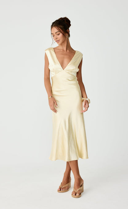 Social Midi Dress (Lemon)