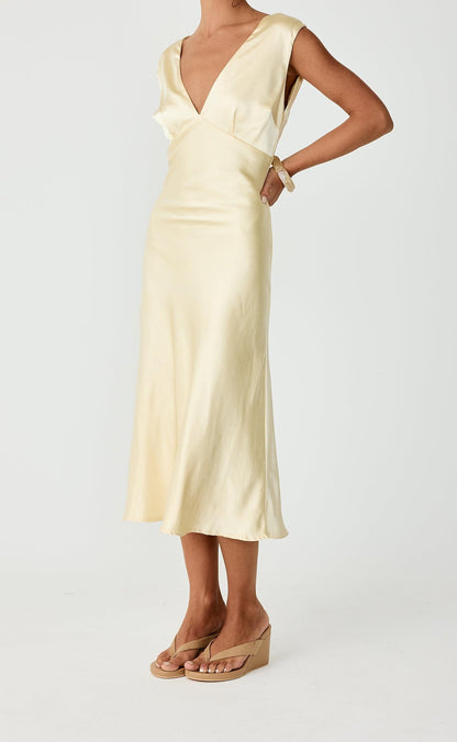 Social Midi Dress (Lemon)