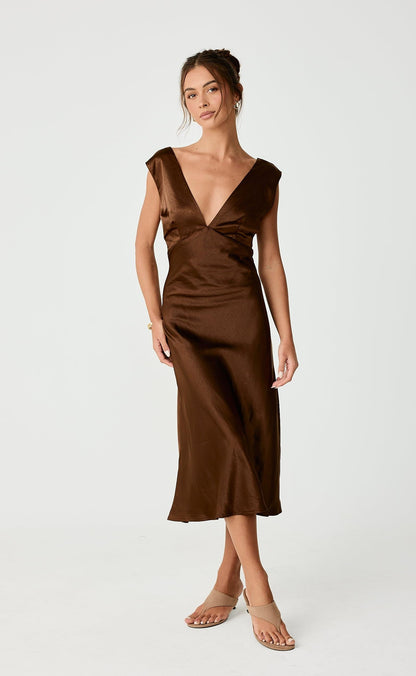 Social Midi Dress (Toffee)