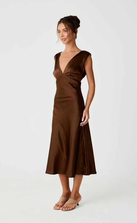 Social Midi Dress (Toffee)