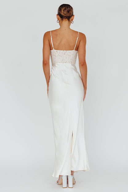 Evening Star Lace Bodice Maxi Dress Ivory