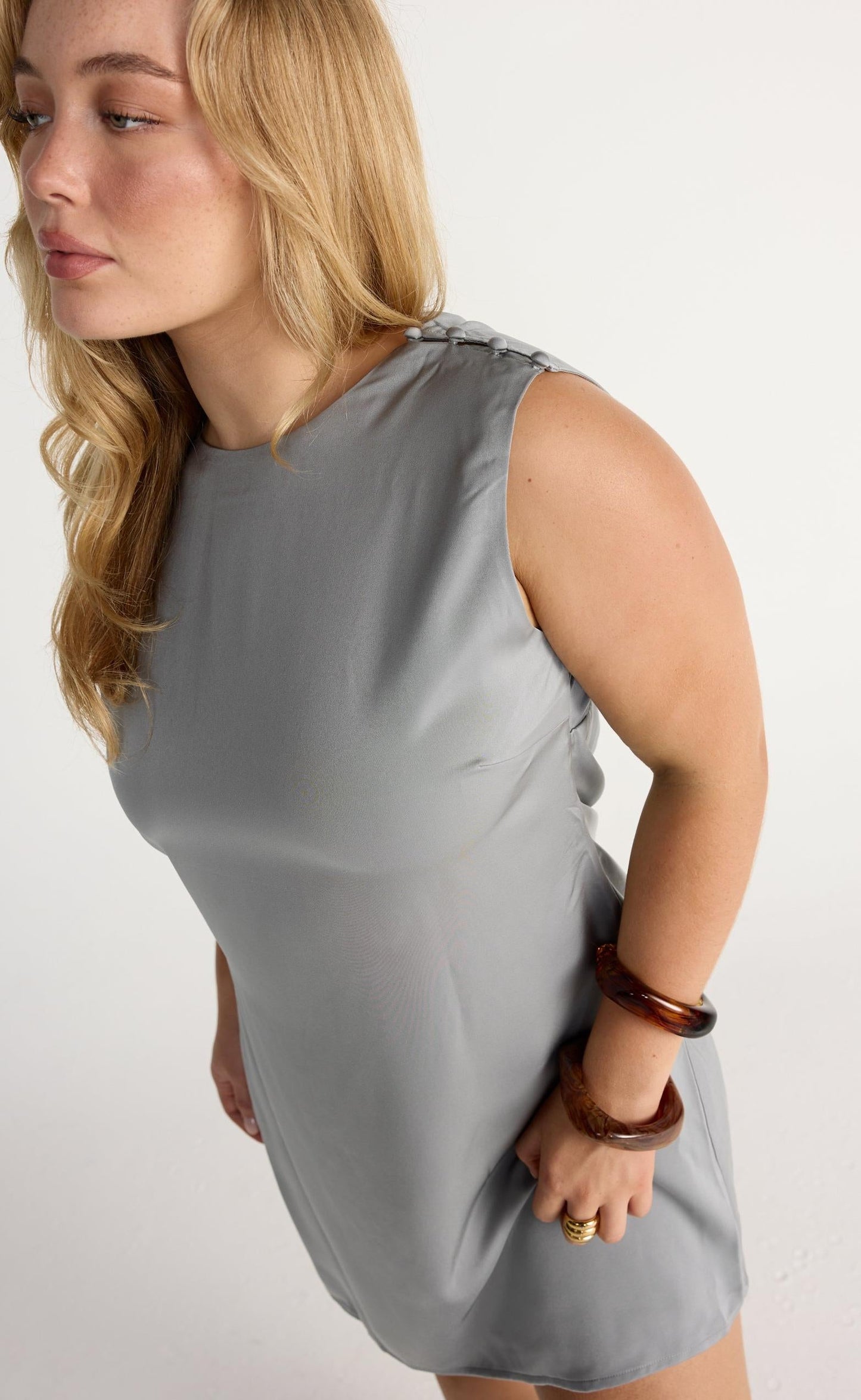Rikke Mini Dress (Smokey Blue)